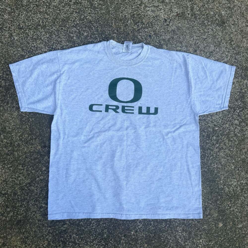 Jerzees University of Oregon Ducks Crew T-Shirt Heather Grey Size XL
